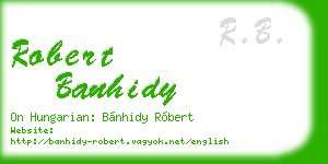 robert banhidy business card